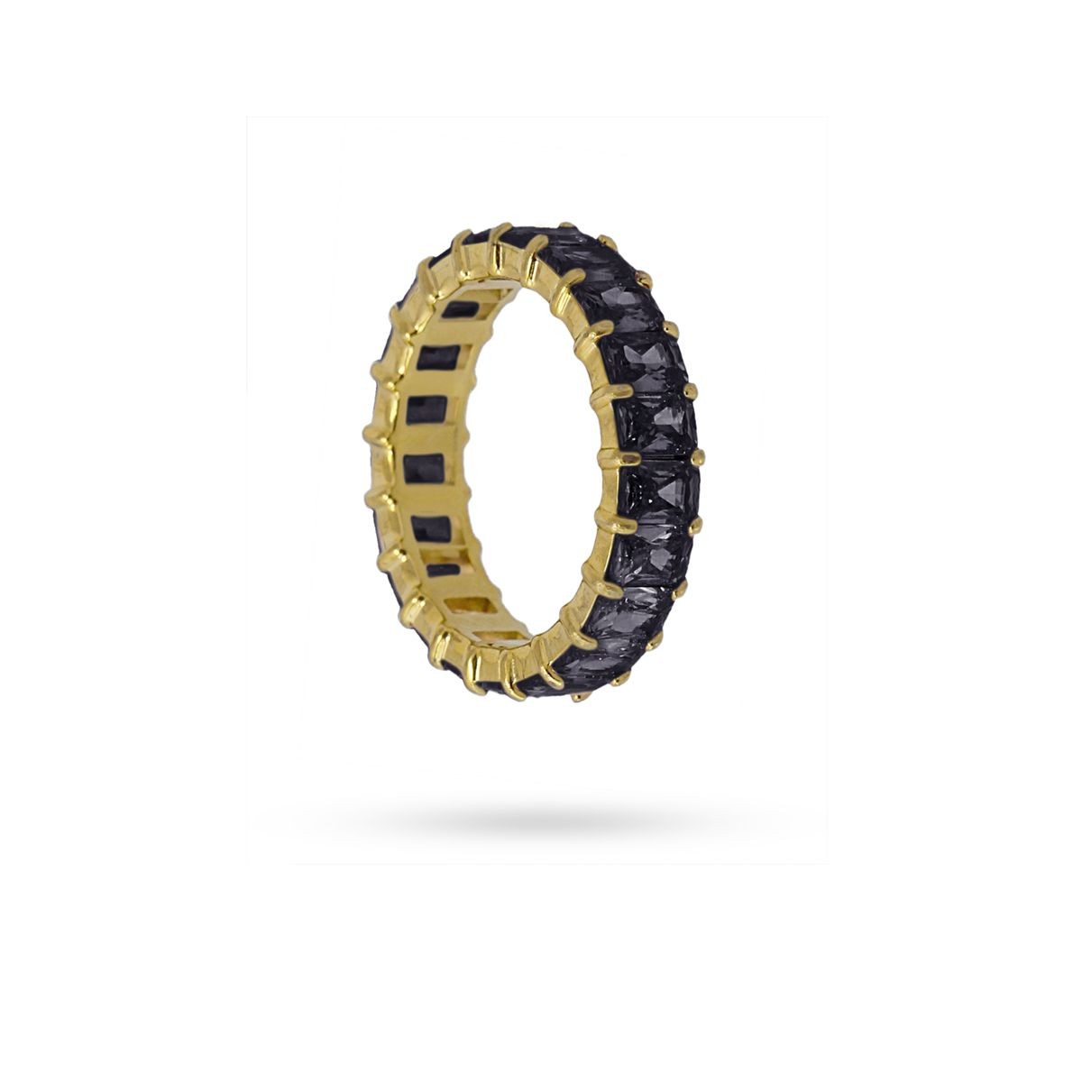 anillo acero quirurgico circonitas anartxy negro