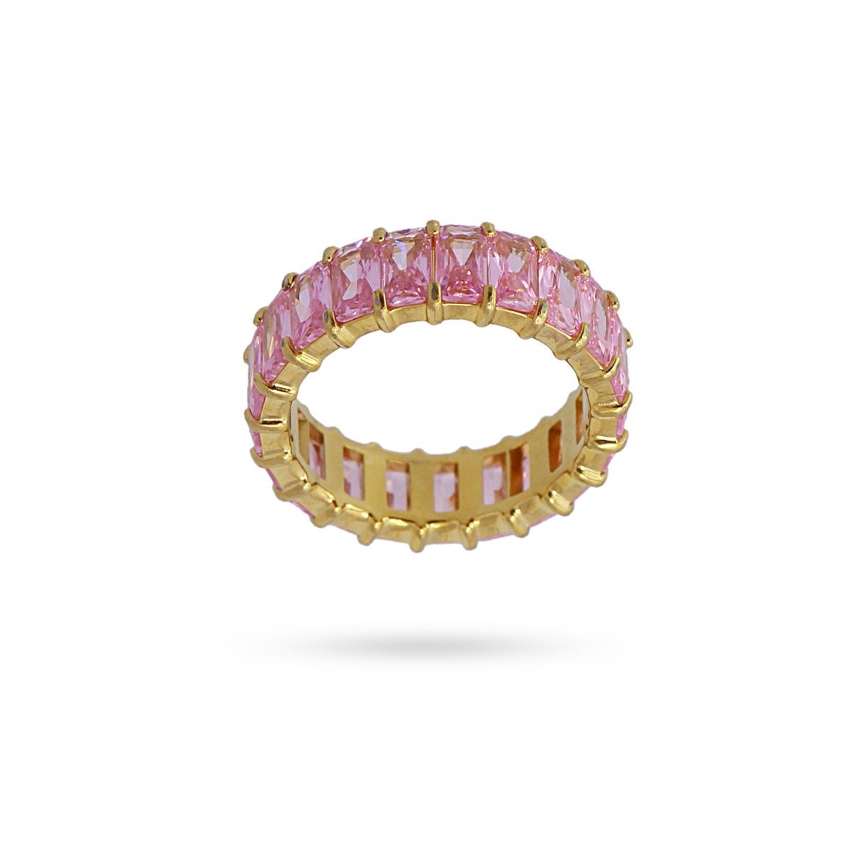 anillo acero quirurgico circonitas anartxy dorado rosa