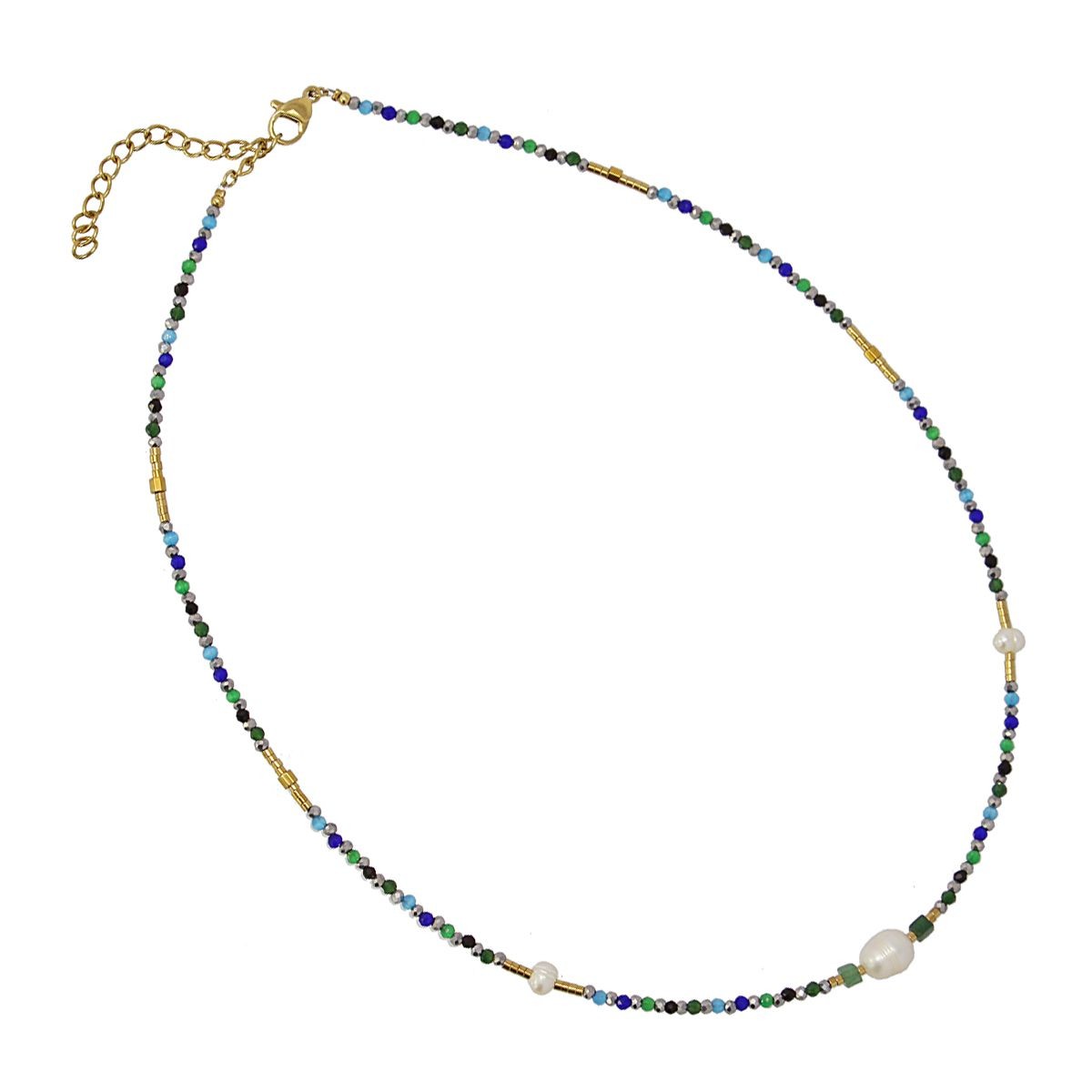 Collar piedra y perlas BCO606 3
