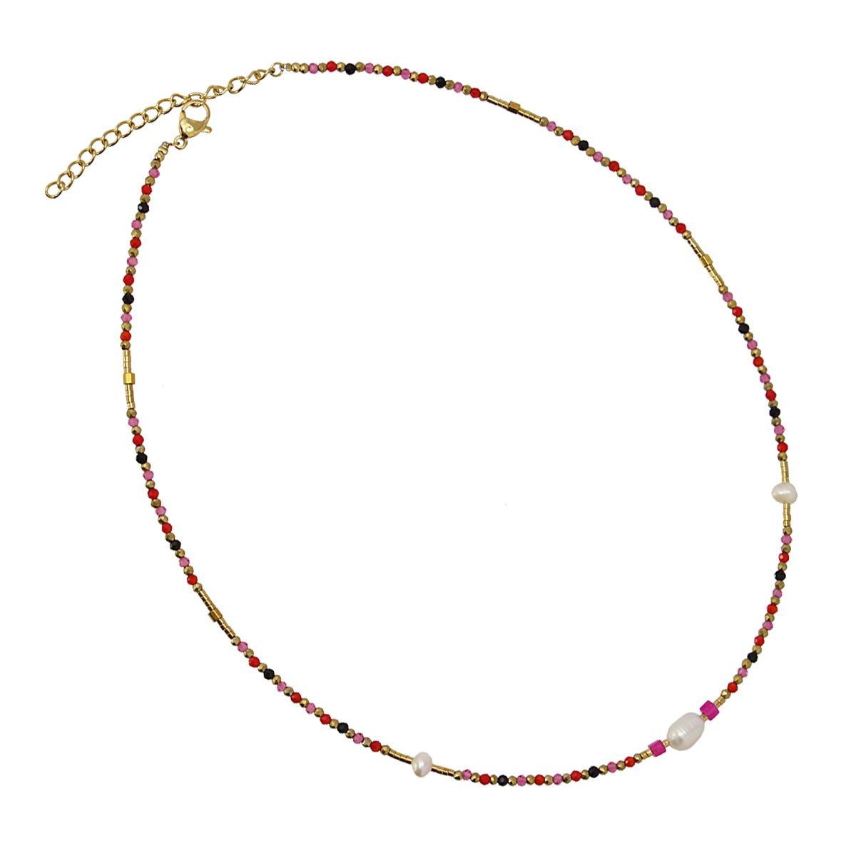 Collar piedra y perlas BCO606 4