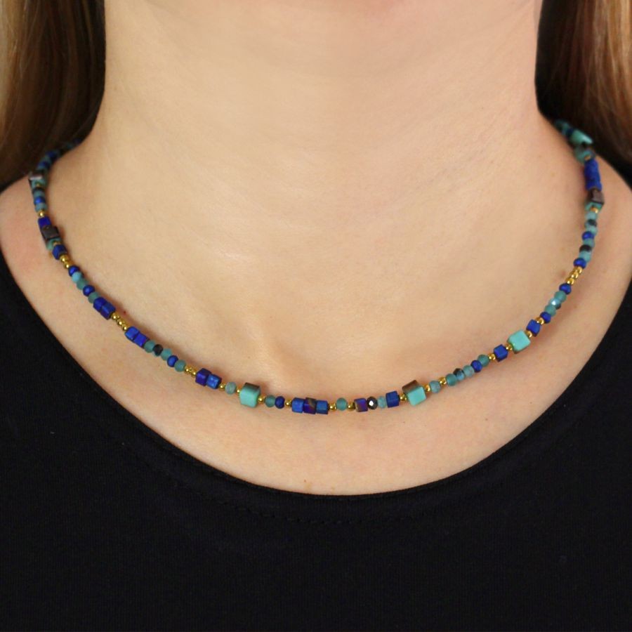 Collar piedra y cristal BCO589 mujer