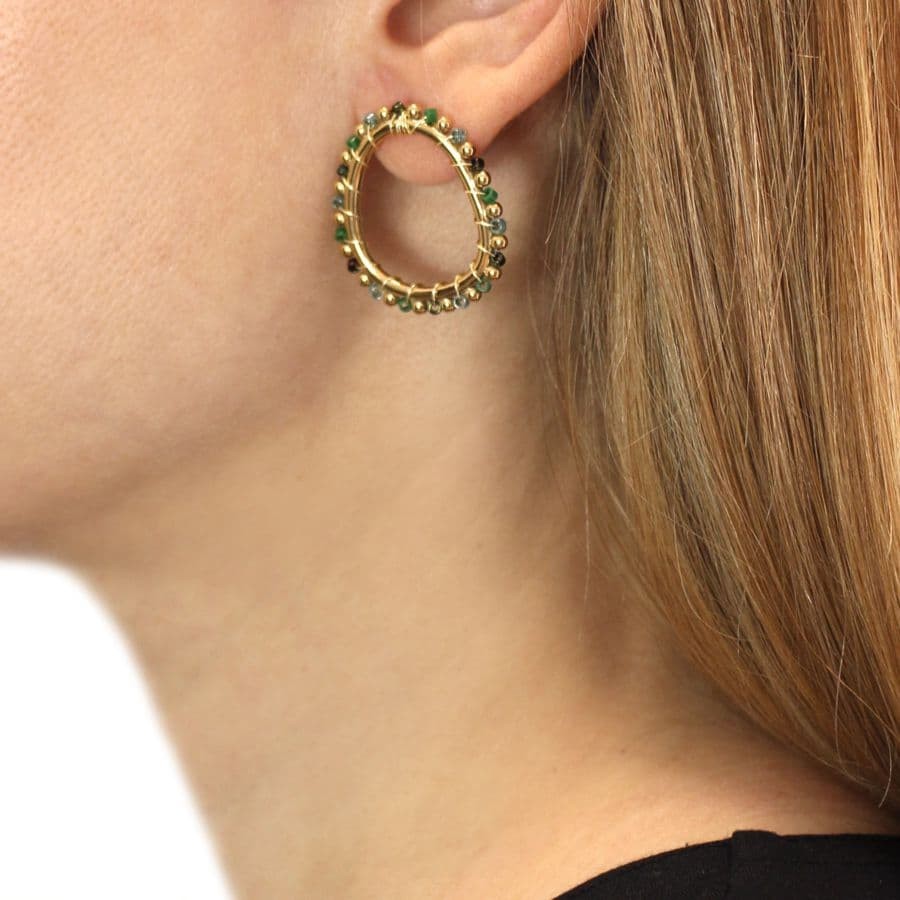 Pendientes Támesis Verde Anartxy