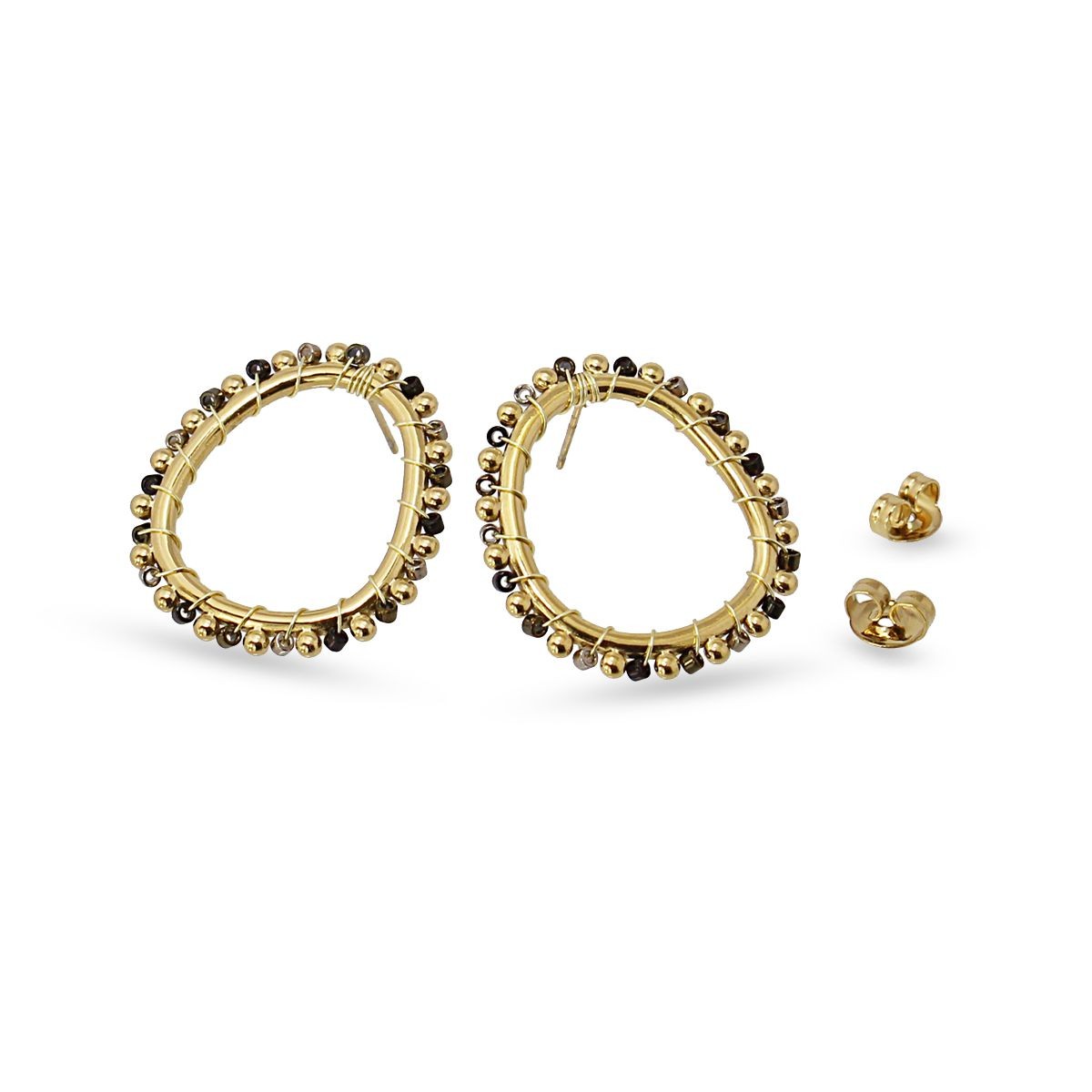 Pendientes Támesis Negro Anartxy