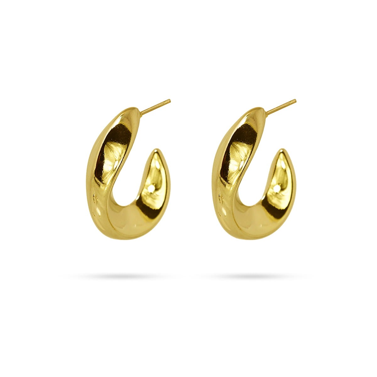 pendientes aros acero volumen torsión anartxy oro