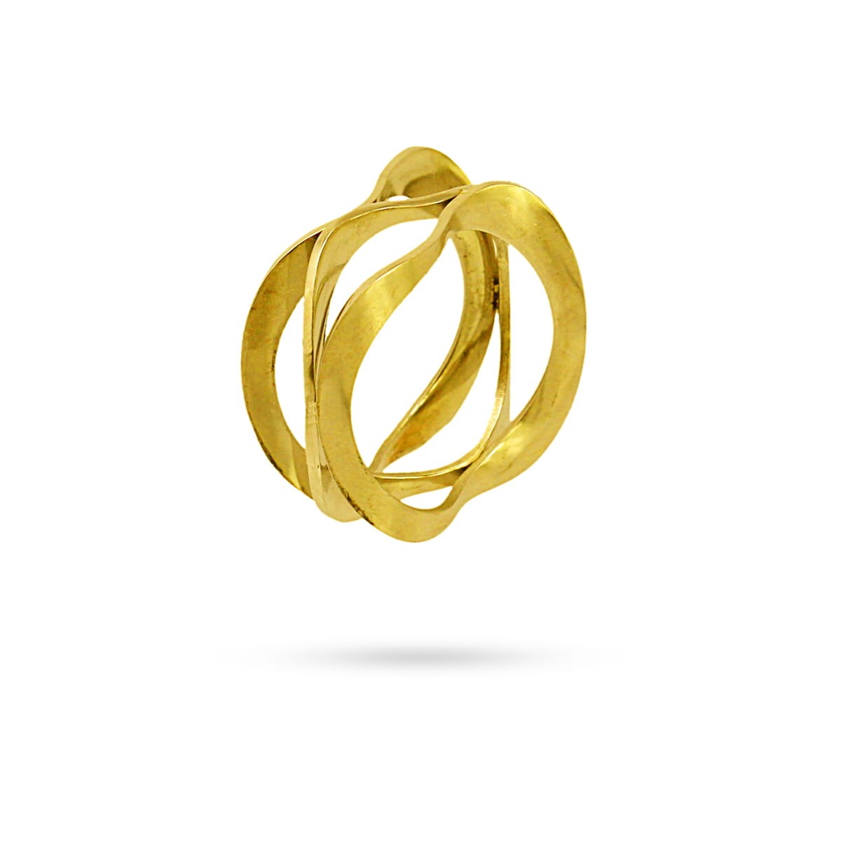 anillo acero lineas onduladas anartxy oro