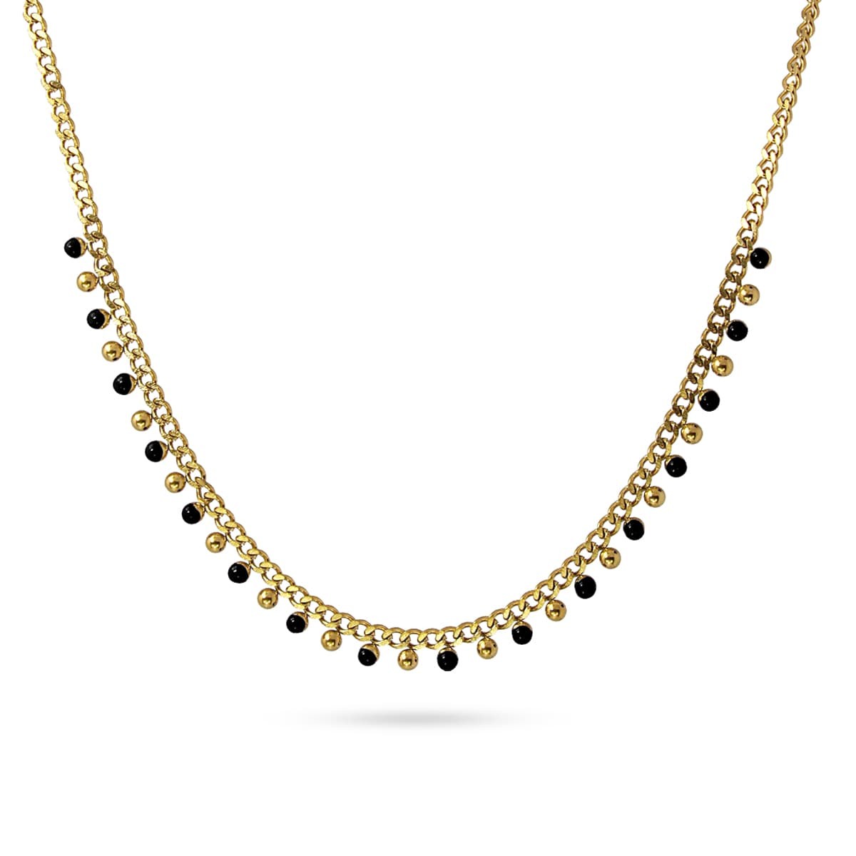 Collar bolitas esmaltadas BCO596 negro