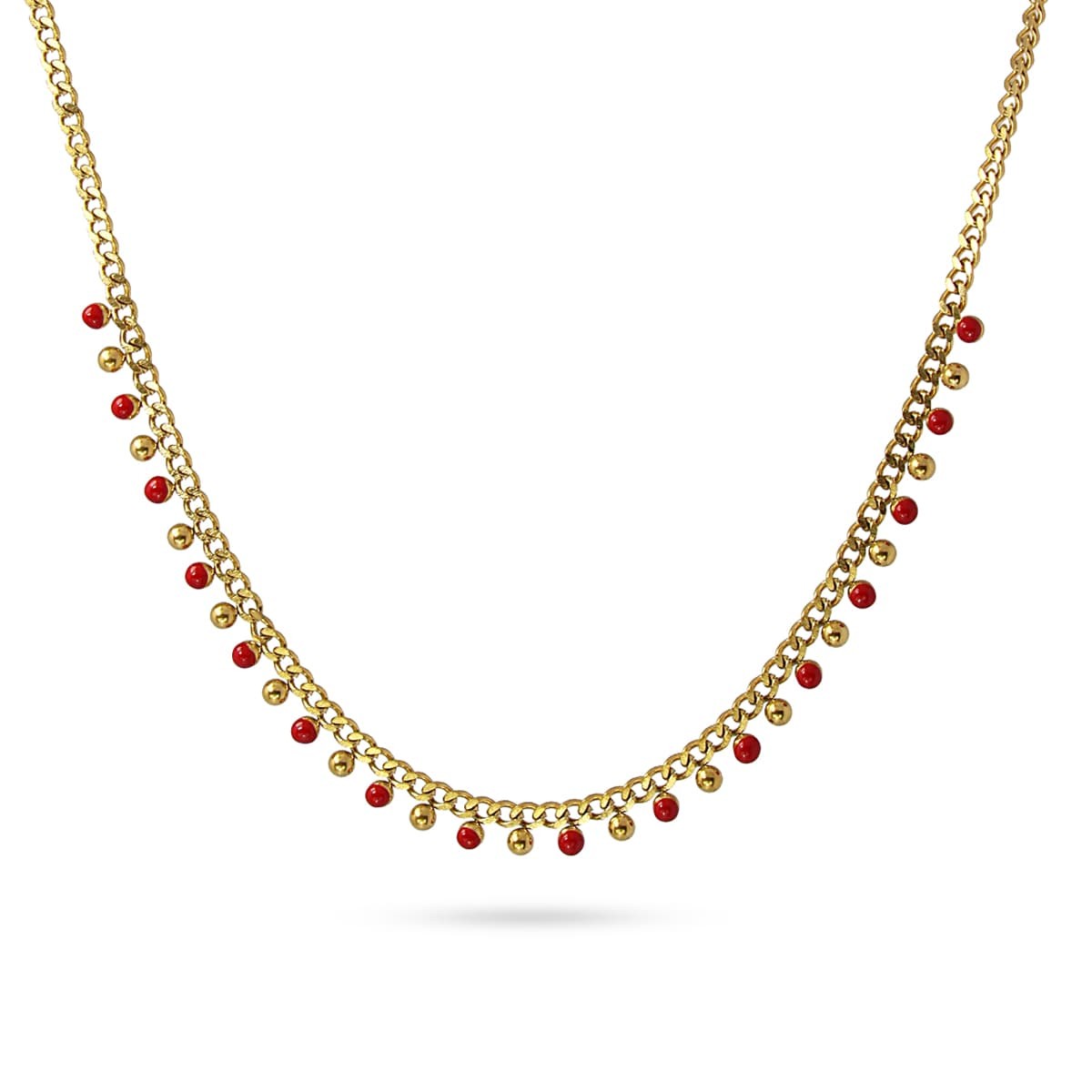 Collar bolitas esmaltadas BCO596 rojo
