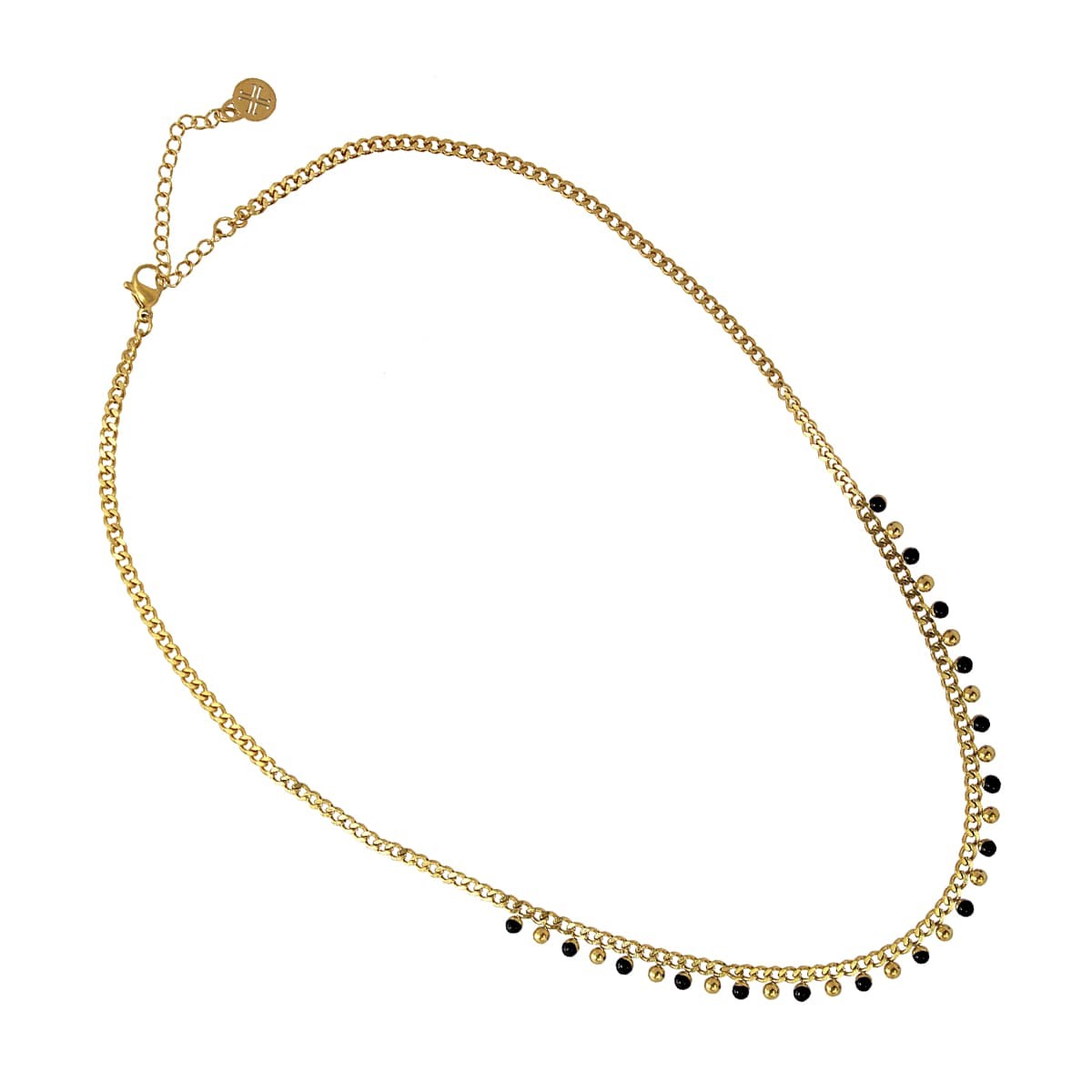 Collar bolitas esmaltadas acero anartxy negro