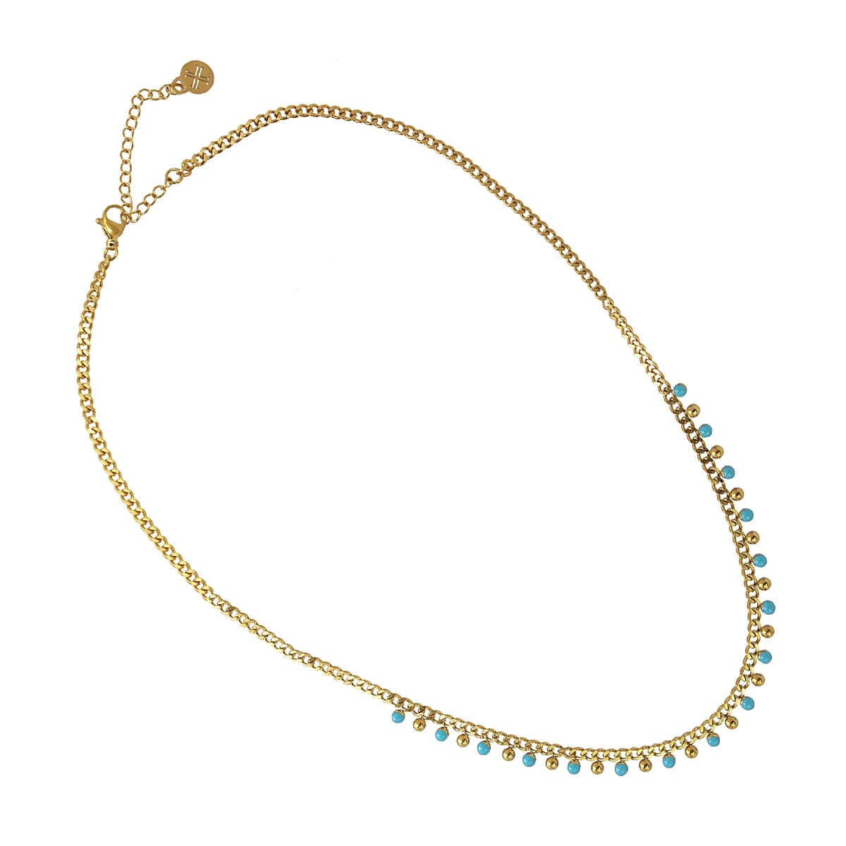 Collar bolitas esmaltadas acero anartxy  azul