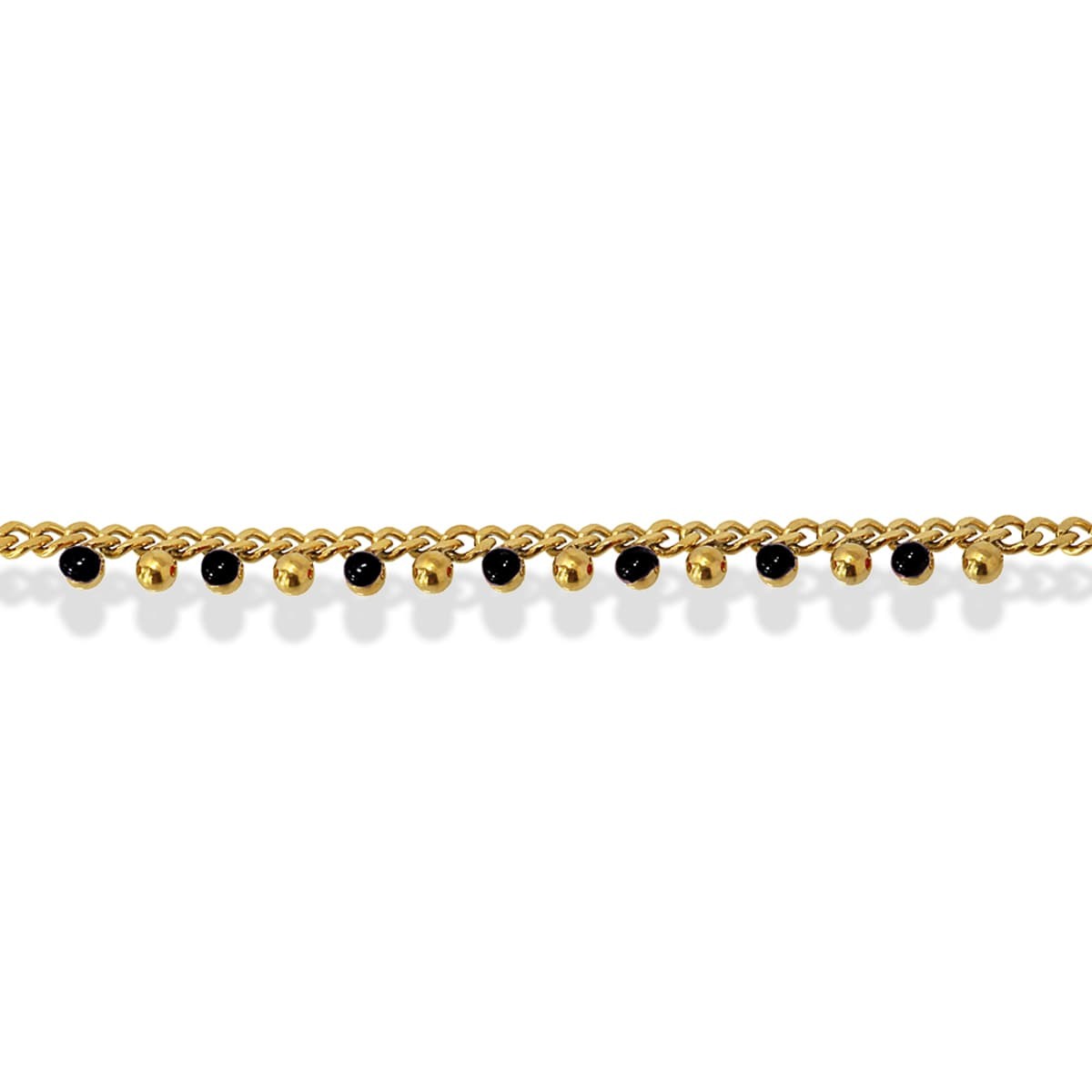 Pulsera bolitas esmaltadas BPU718 negro anartxy