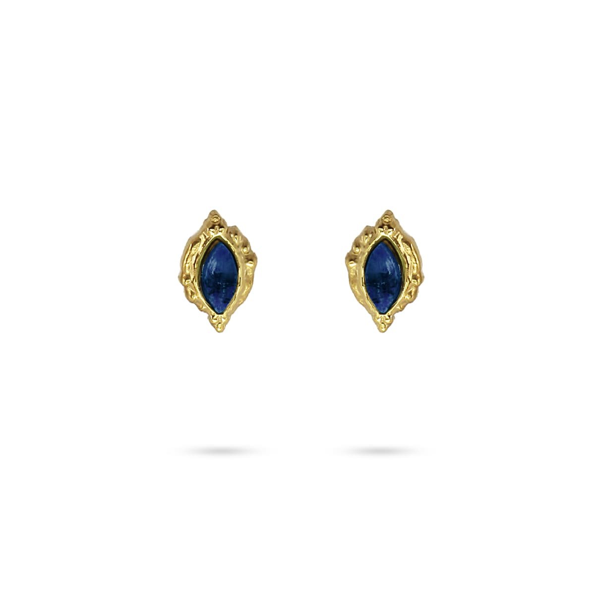 pendientes pequeños ojo acero piedra natural anartxy  azul