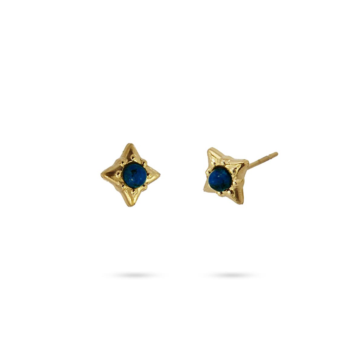 pendientes pequeños estrella acero piedra natural anartxy  azul