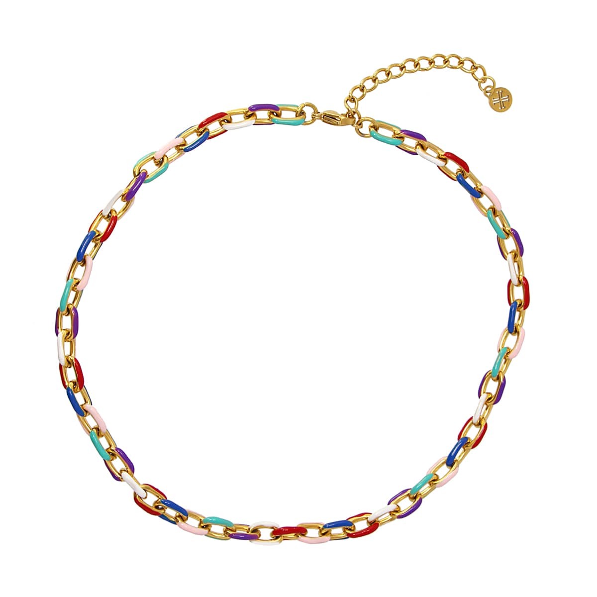 Enamel link necklace BCO662