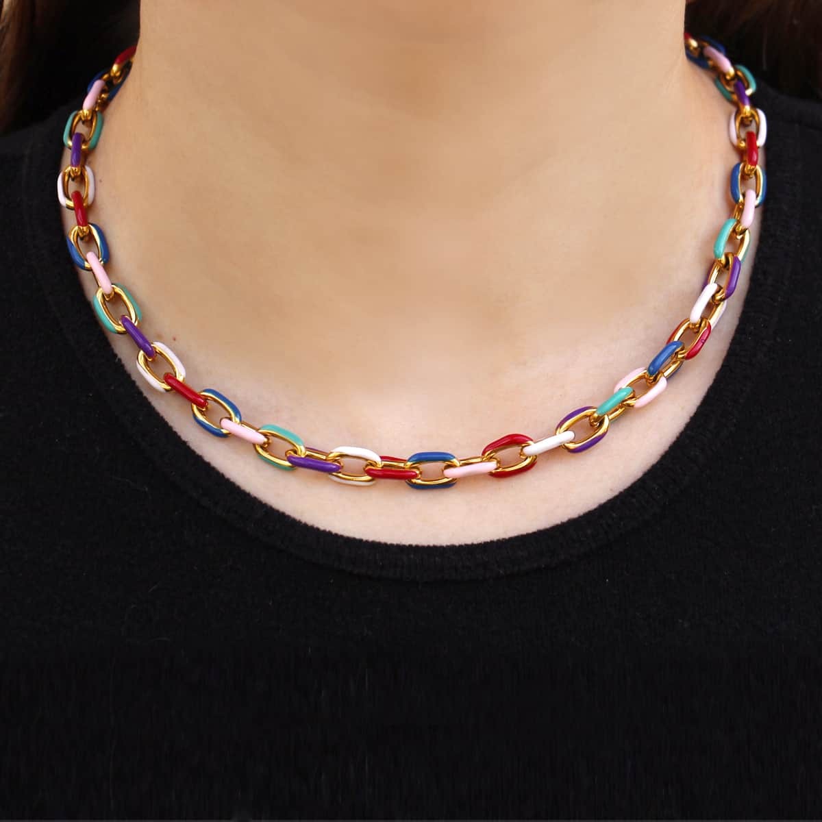 Collar eslabones esmalte BCO662 Anartxy