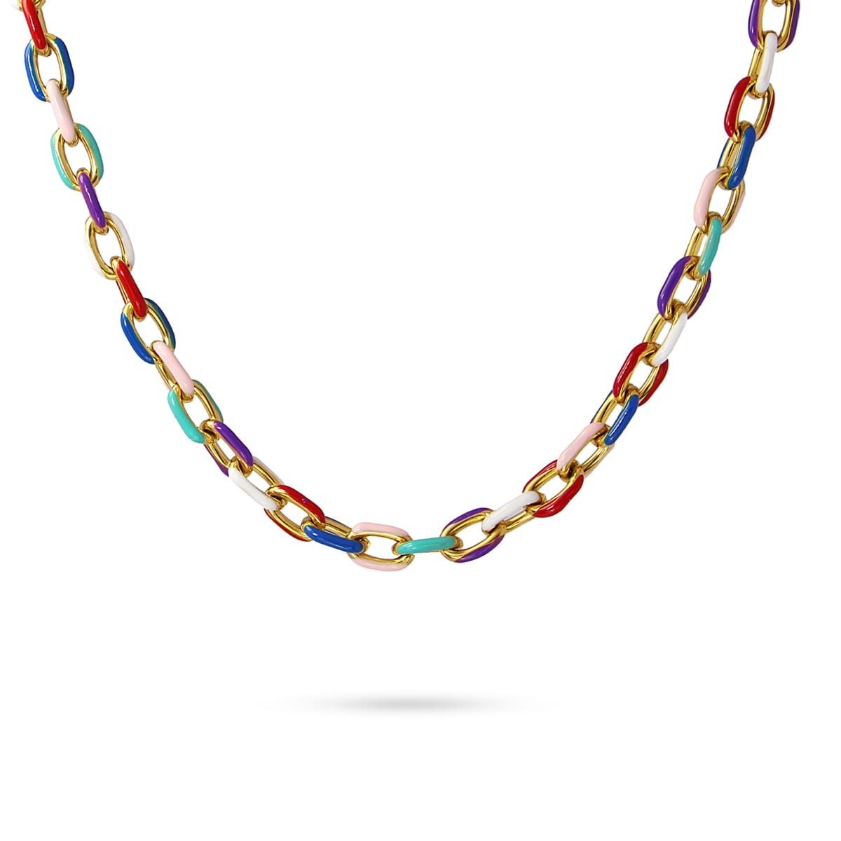 Enamel link necklace BCO662