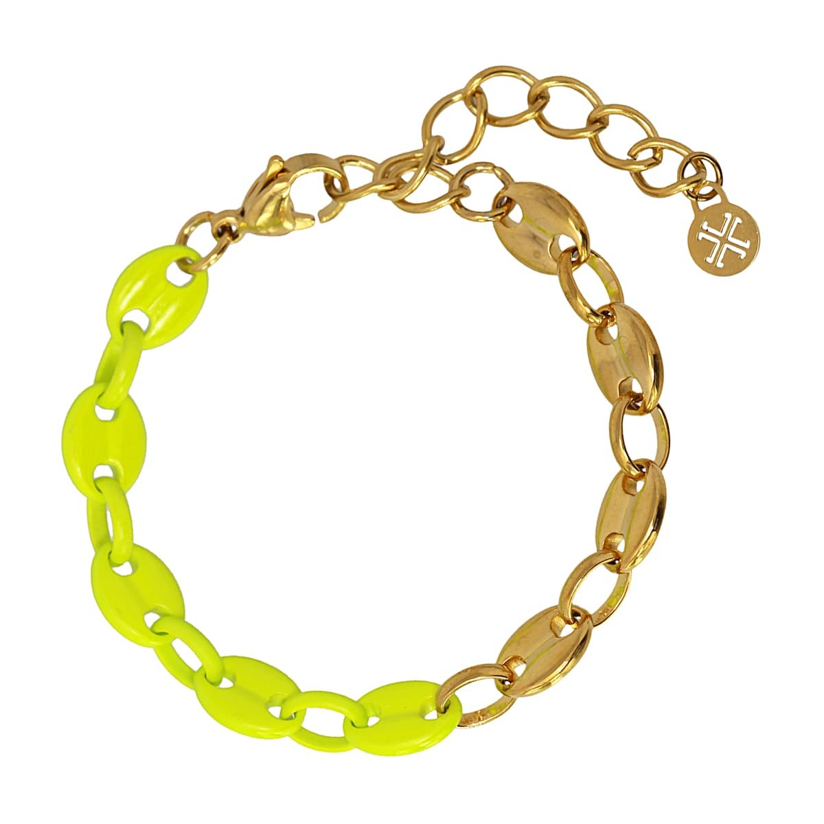 pulsera eslabones calabrote acero esmalte anartxy amarillo