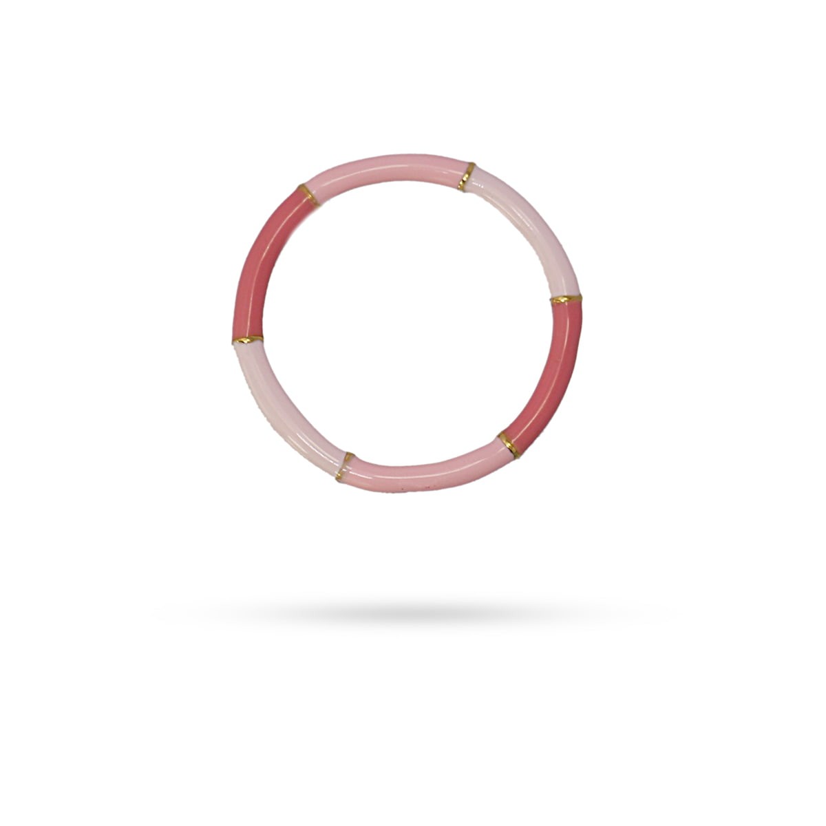 anillo sencillo 2mm acero esmaltado franjas rosa