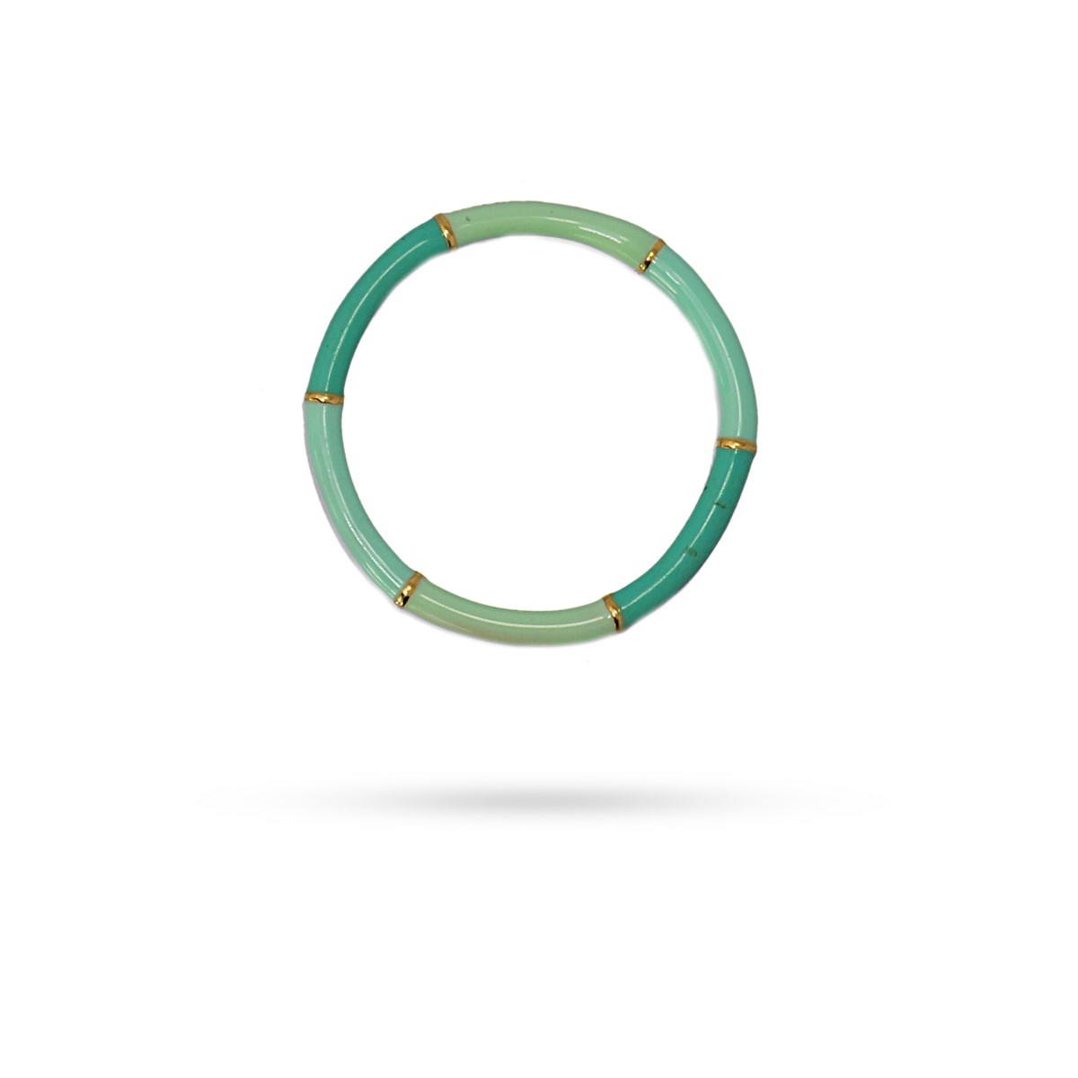 anillo sencillo 2mm acero esmaltado franjas verde