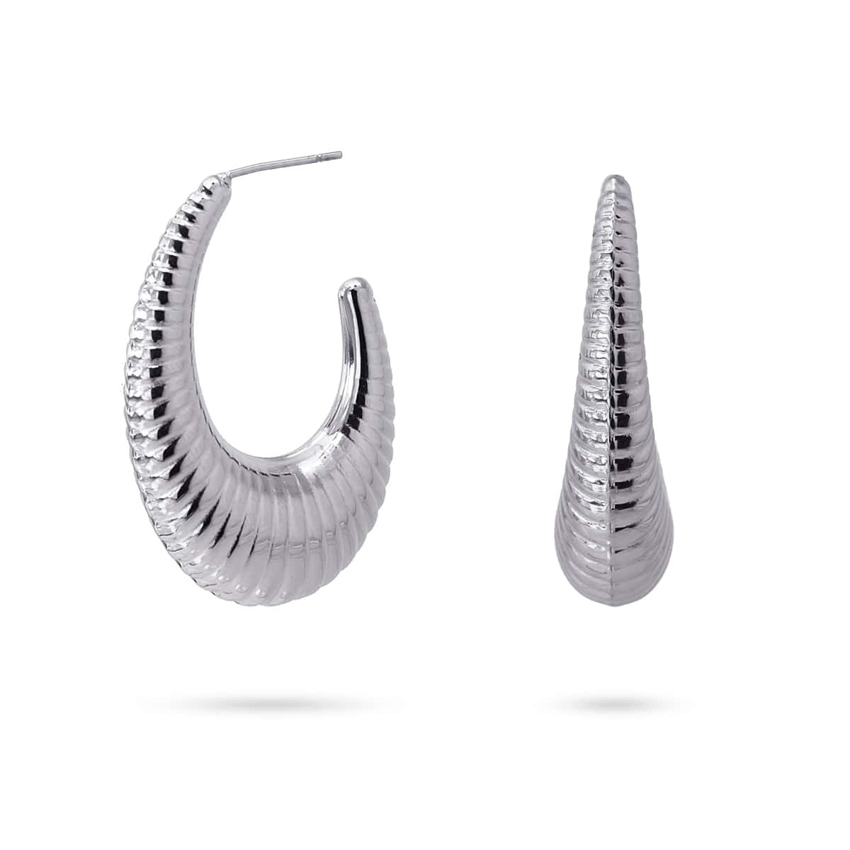 pendientes aros volumen texturizado acero anartxy plateado