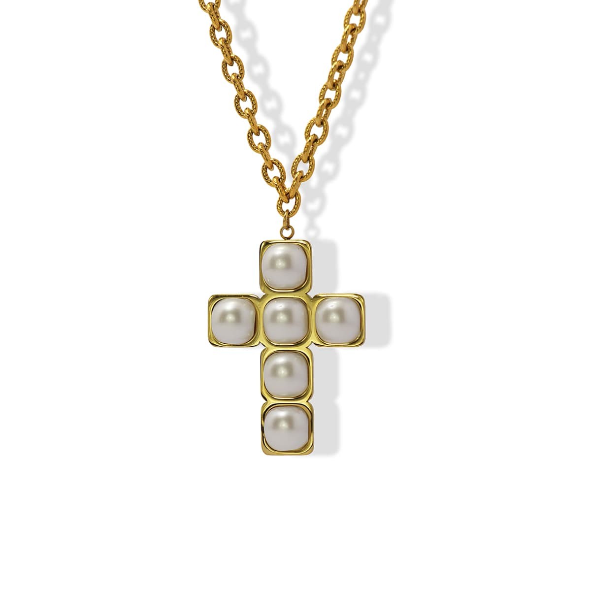 Collar Cruz de la Rosa Blanco Anartxy