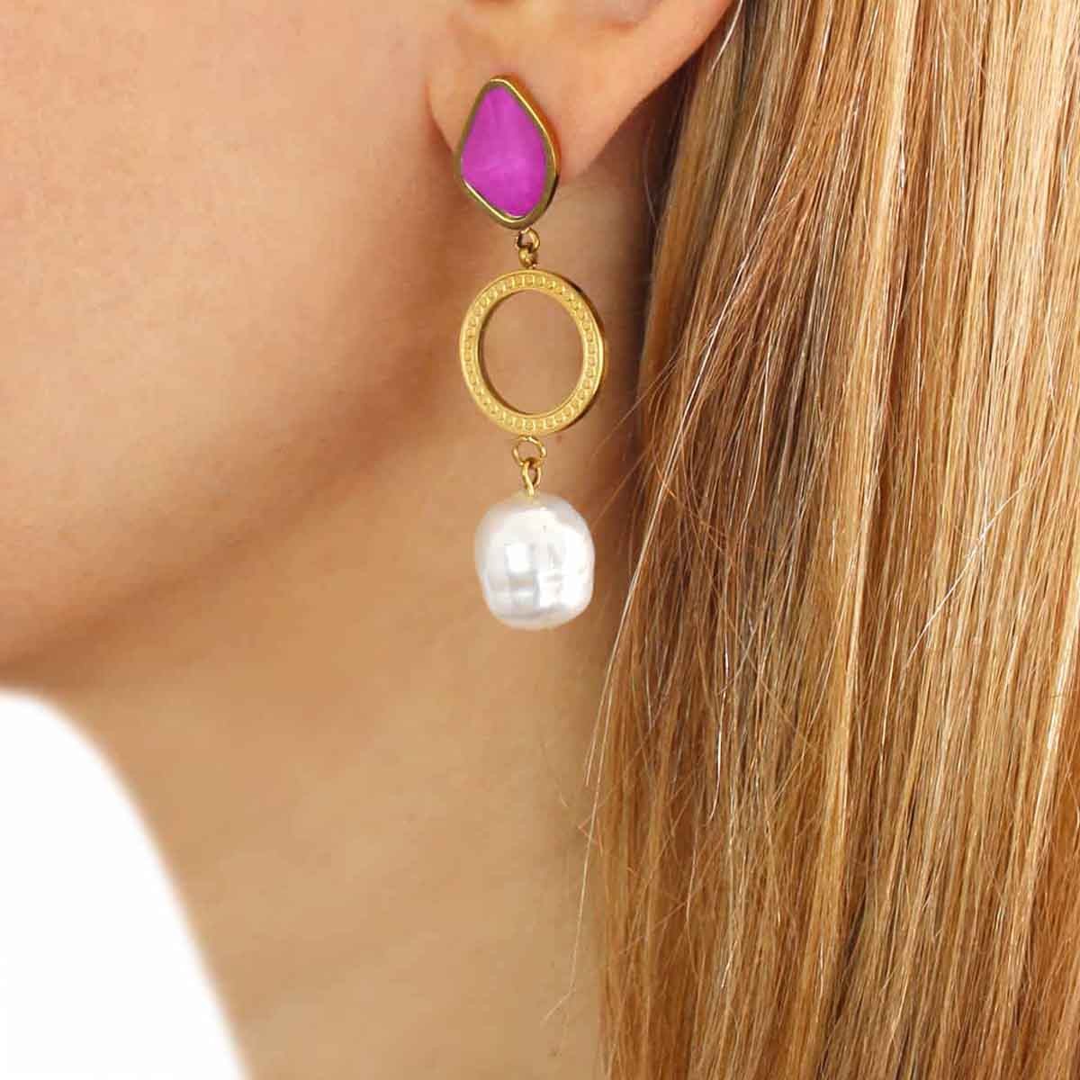 Pendientes Rosa