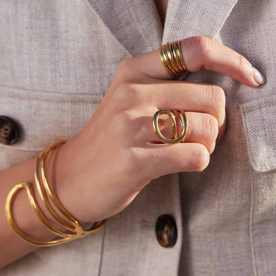Anillo Abuja Dorado Anartxy