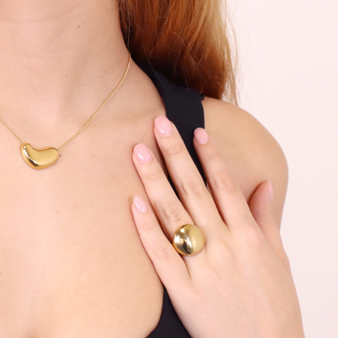 Anillo Waves Pebble Dorado Anartxy