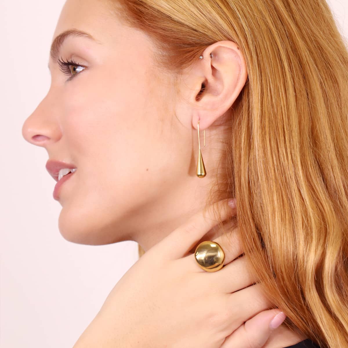 Anillo Waves Pebble Dorado Anartxy