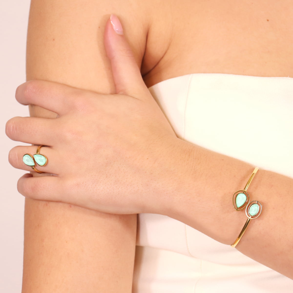 Anillo Drops Rain Turquesa Anartxy