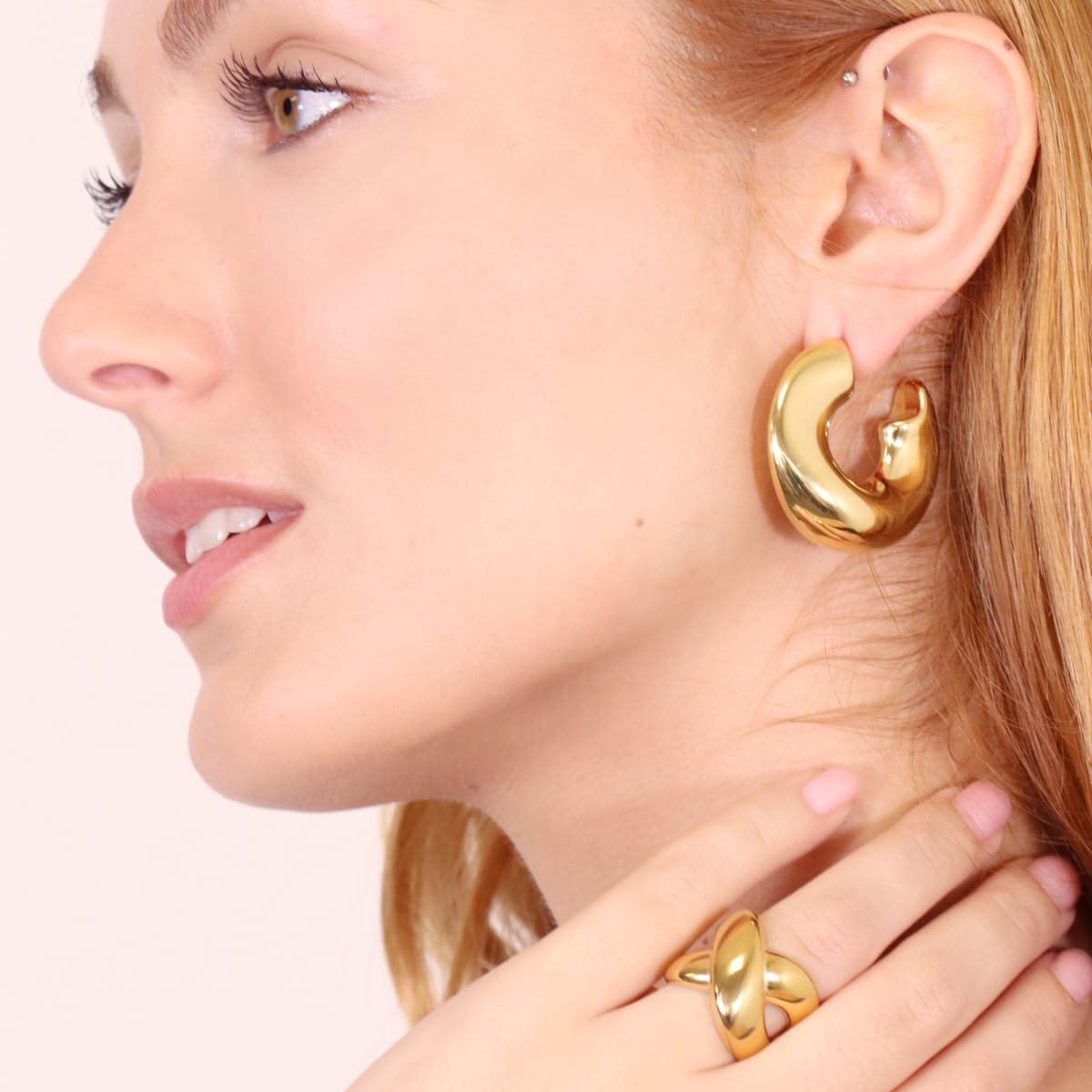 Anillo Waves Curvy Orbit Dorado Anartxy