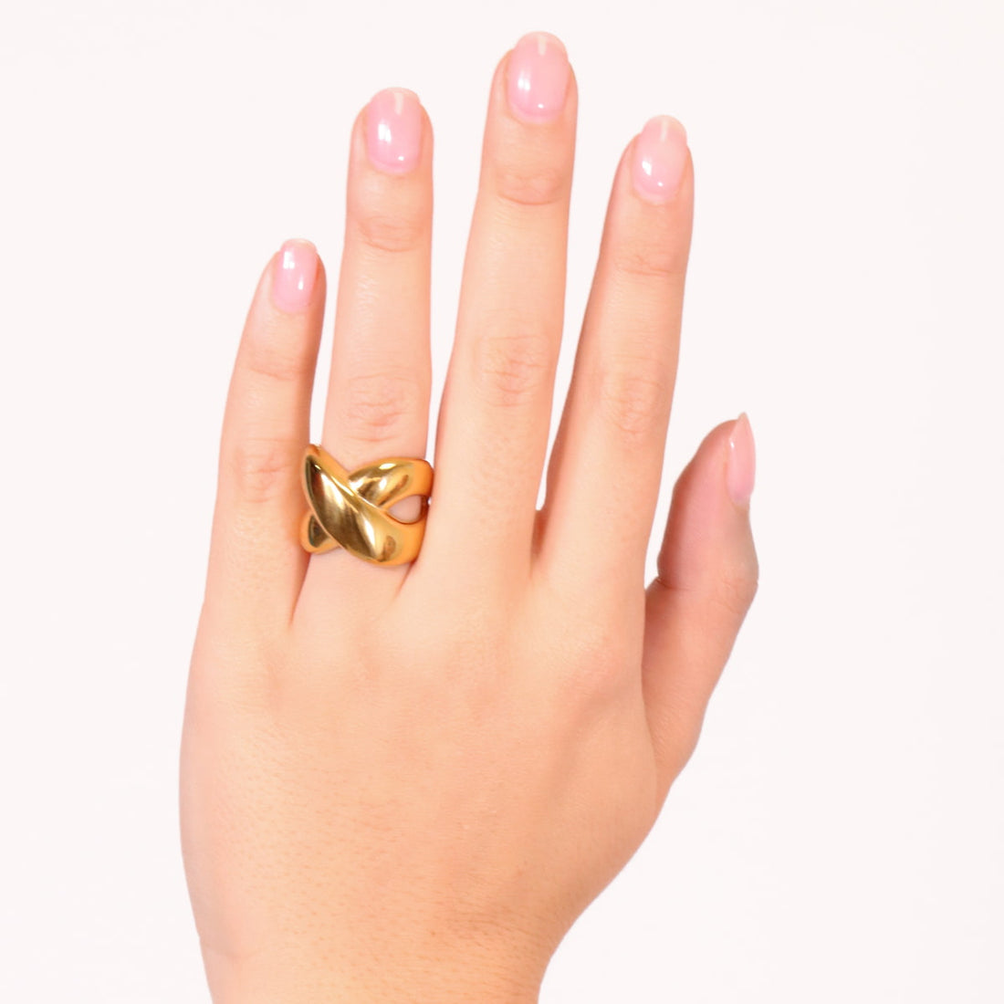 Anillo Waves Curvy Orbit Dorado Anartxy
