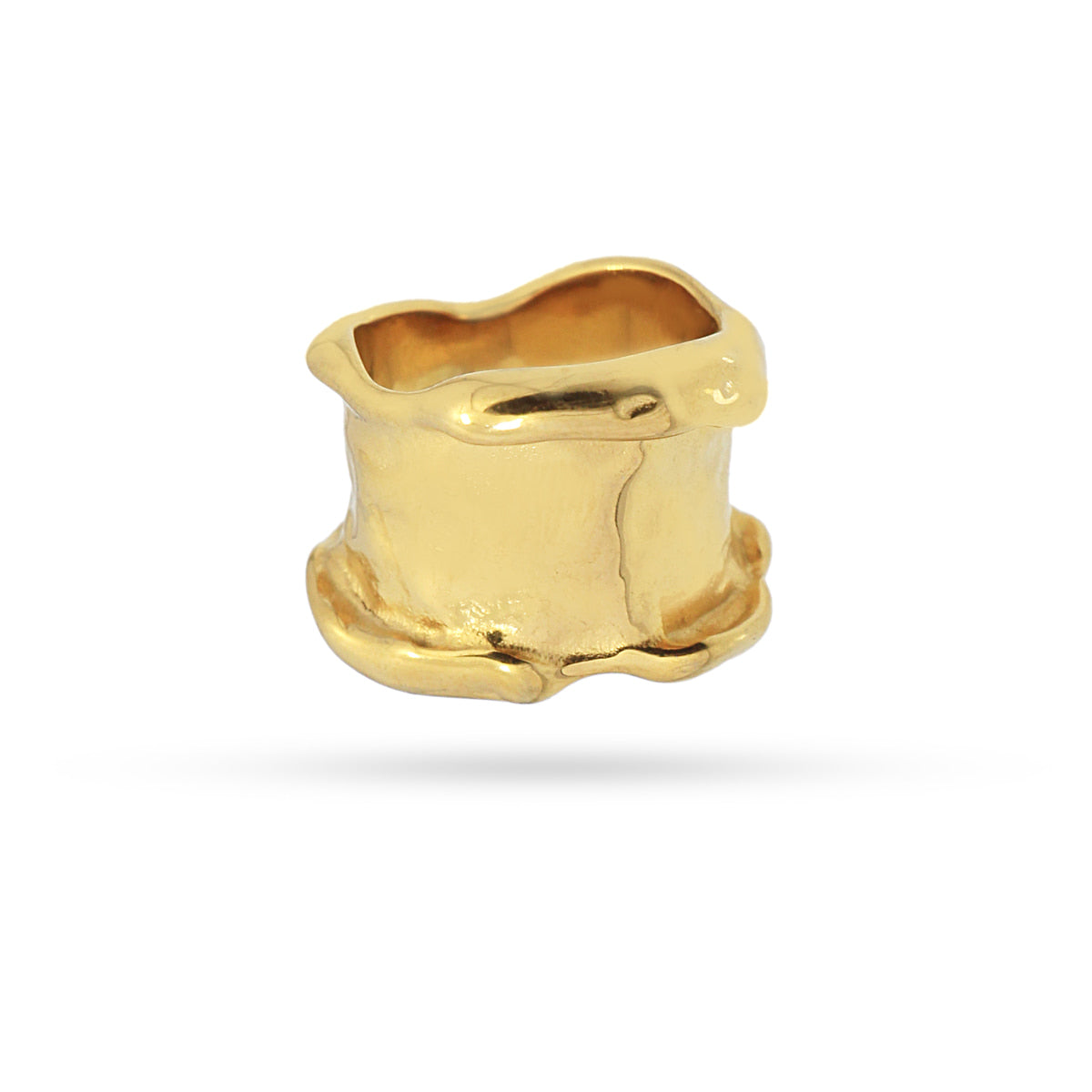 Anillo Waves Wave Flow Dorado Anartxy