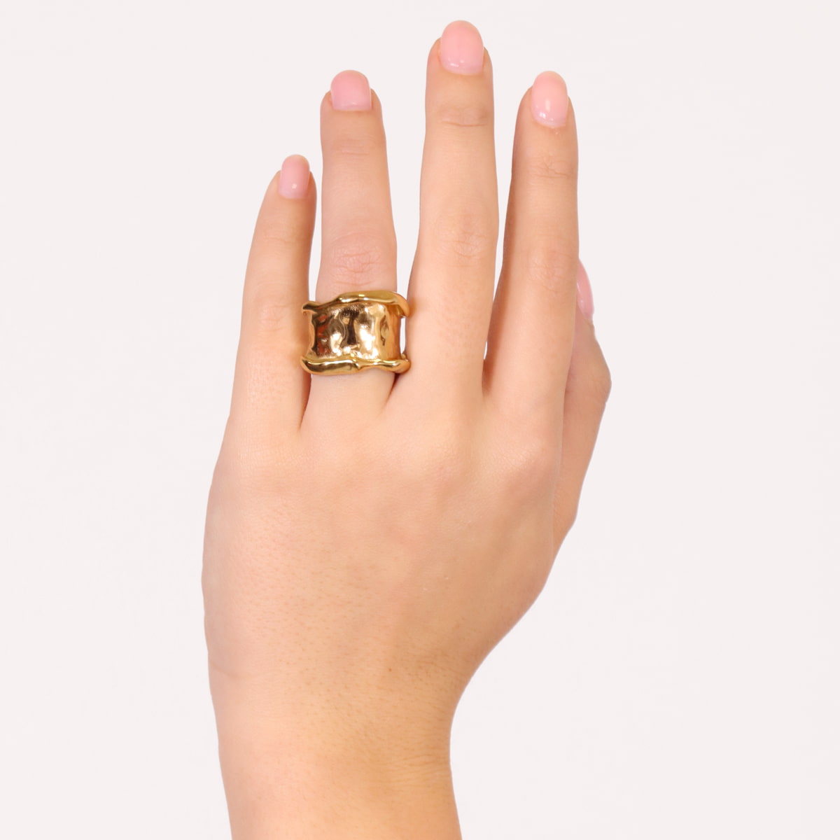 Anillo Waves Wave Flow Dorado Anartxy