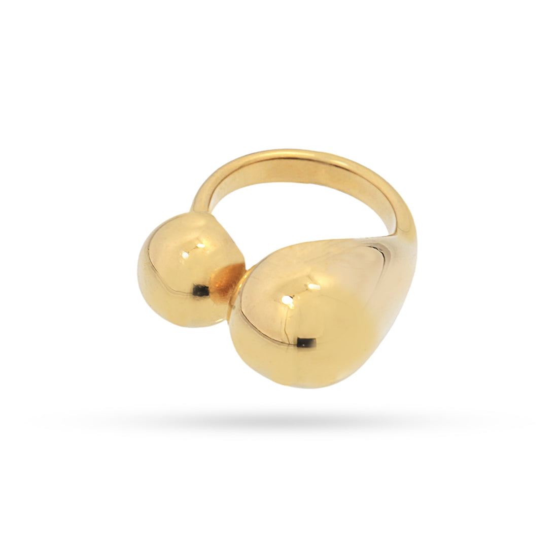 Anillo Waves Two Curves Dorado Anartxy