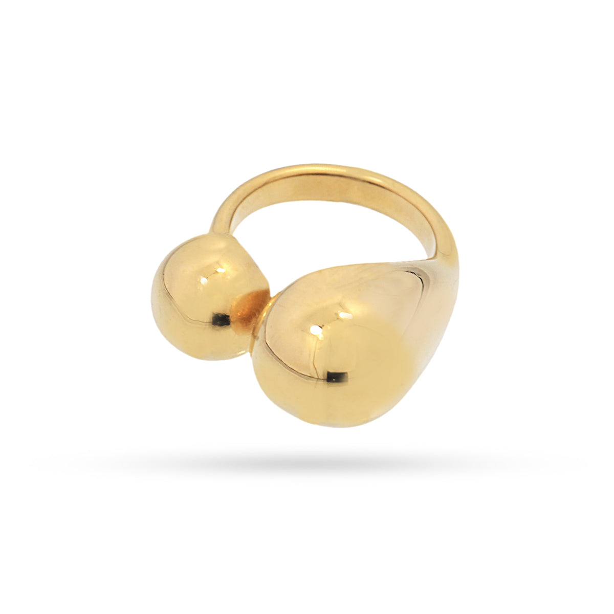 Anillo Waves Two Curves Dorado Anartxy