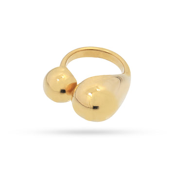 Anillo Waves Two Curves Dorado Anartxy