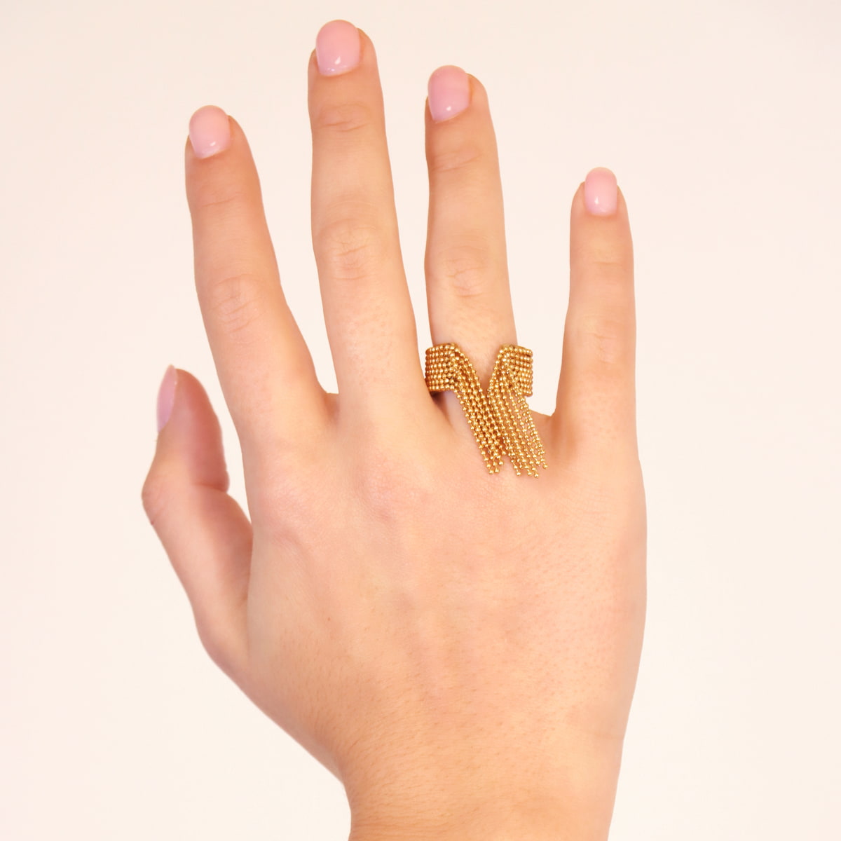 Anillo Summer Essentials Fringe Dorado Anartxy