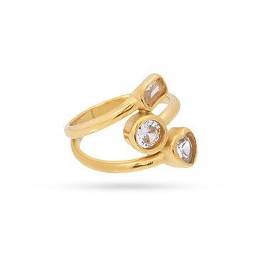 Anillo Summer Essentials Triple Love Dorado Anartxy