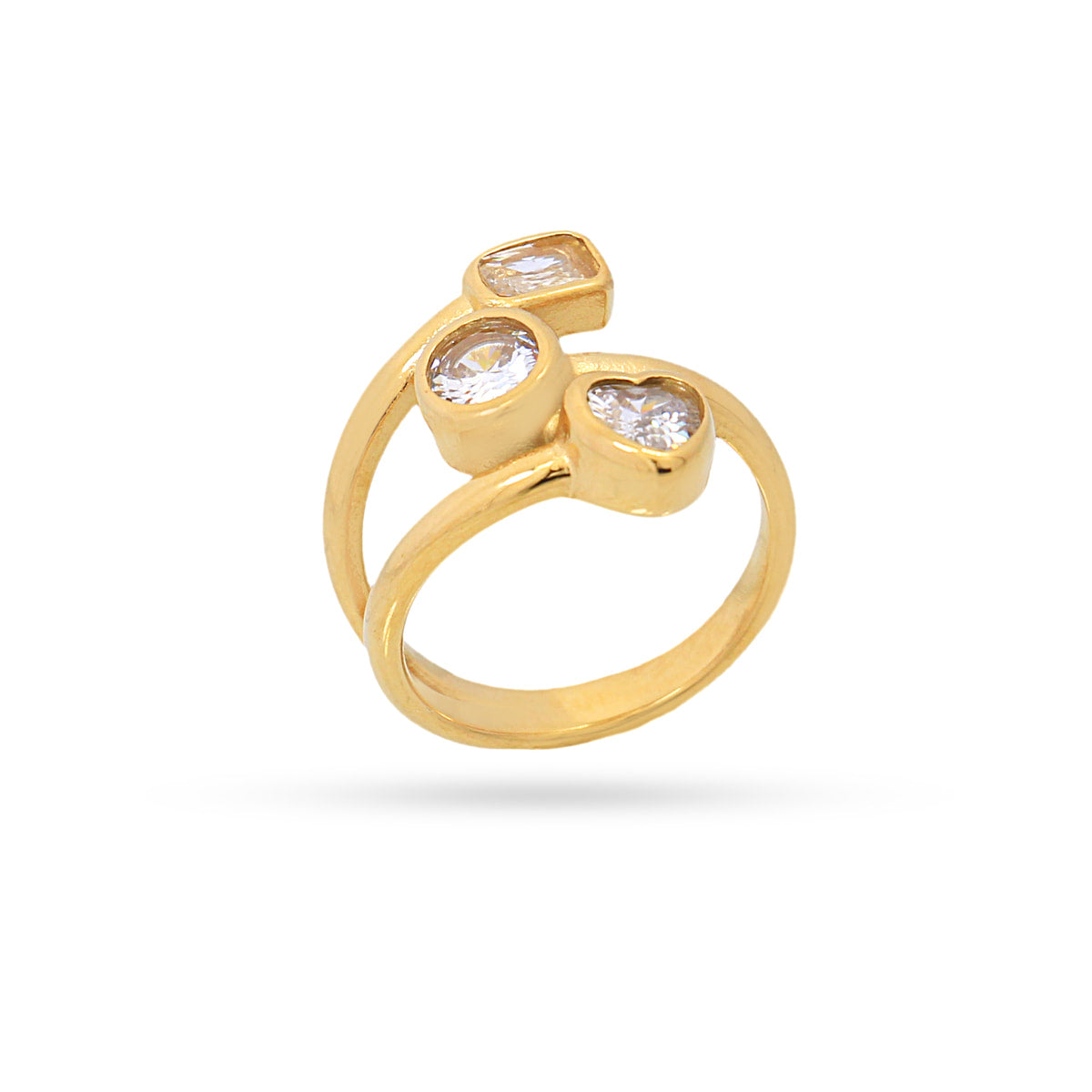 Anillo Summer Essentials Triple Love Dorado Anartxy