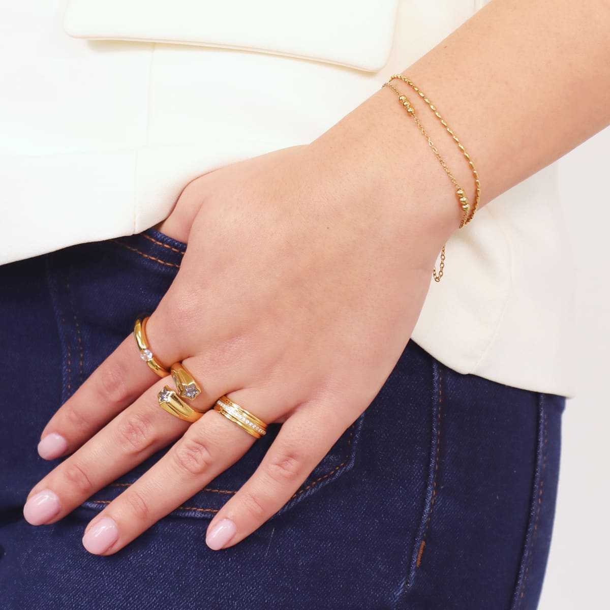 Anillo Summer Essentials Starry Night Dorado Anartxy