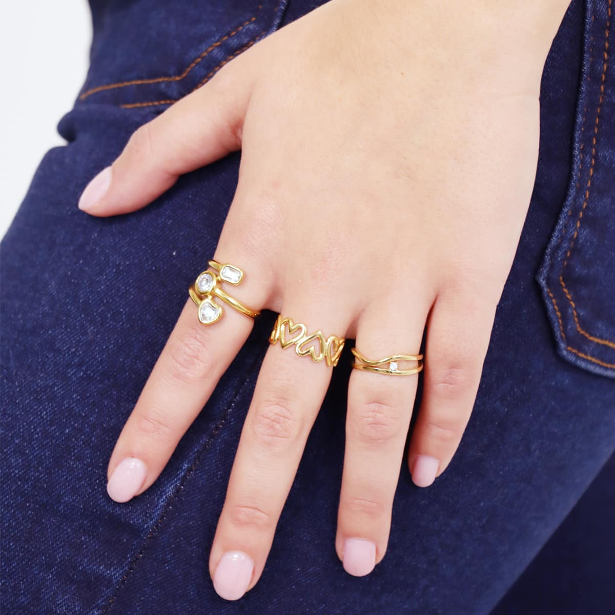 Anillo Summer Essentials Lucero Dorado Anartxy