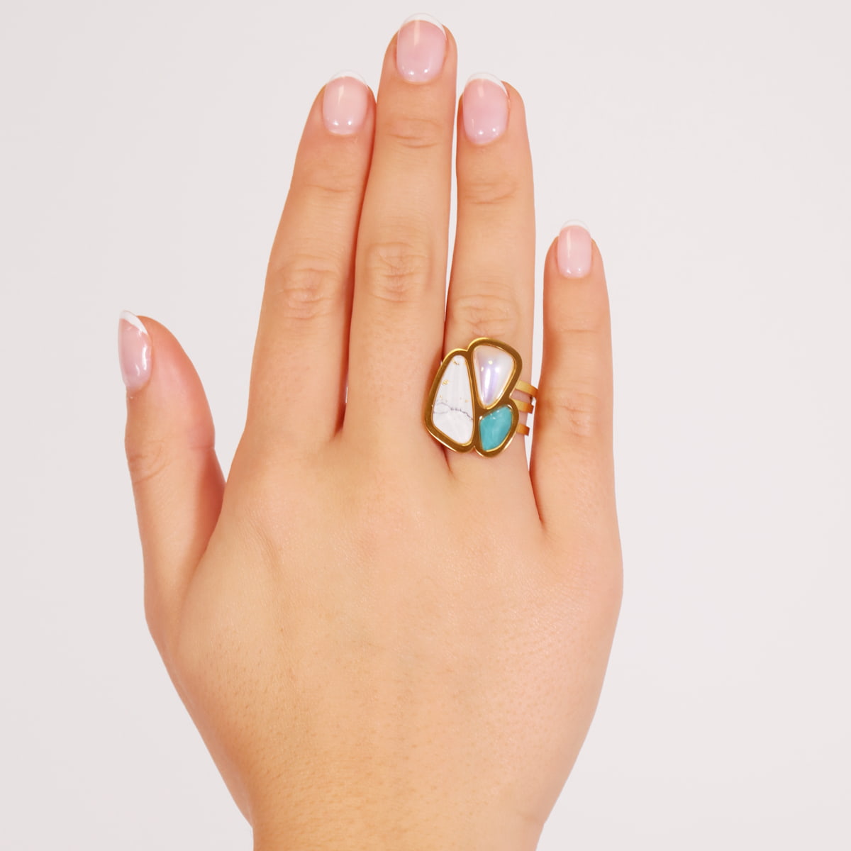 Anillo Aqua Maldives Blanco Anartxy