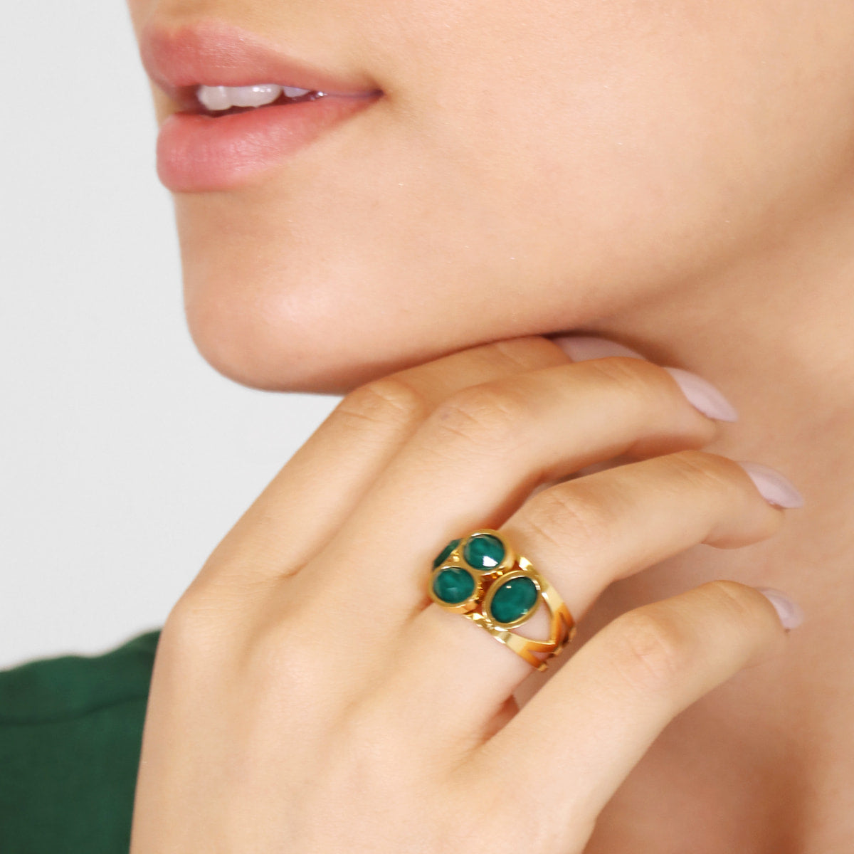 Anillo Drops Zinnia Negro Anartxy