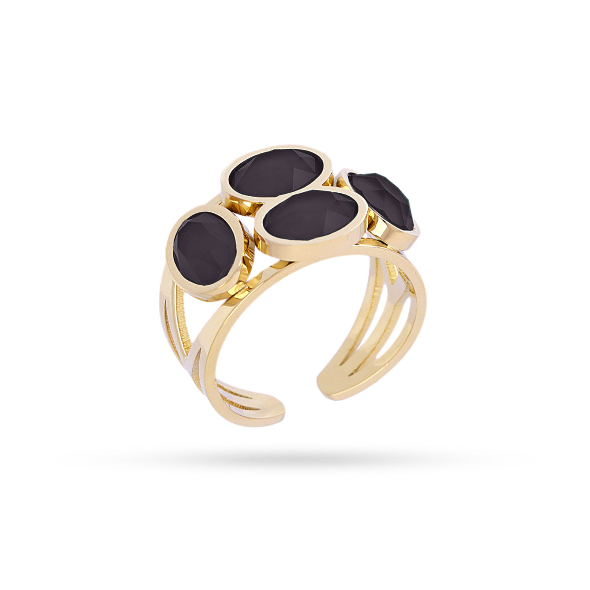 Anillo Drops Zinnia Negro Anartxy