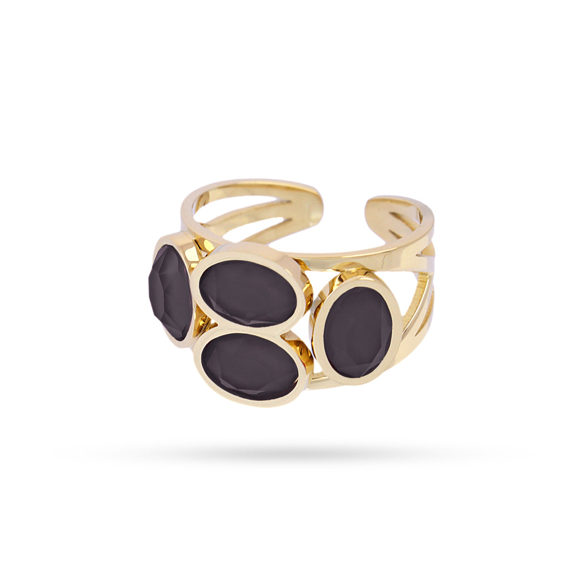 Anillo Drops Zinnia Negro Anartxy
