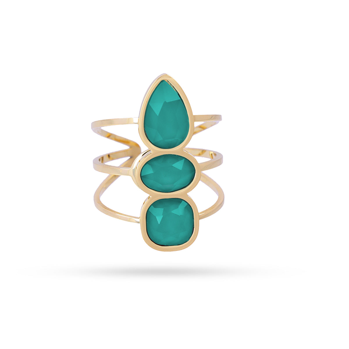 Anillo Drops Petal Verde Anartxy
