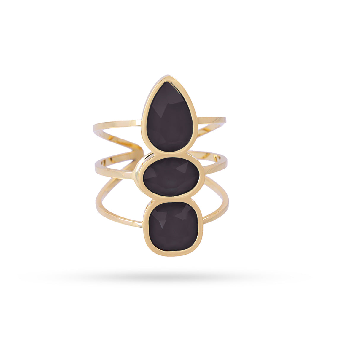 Anillo Drops Petal Negro Anartxy