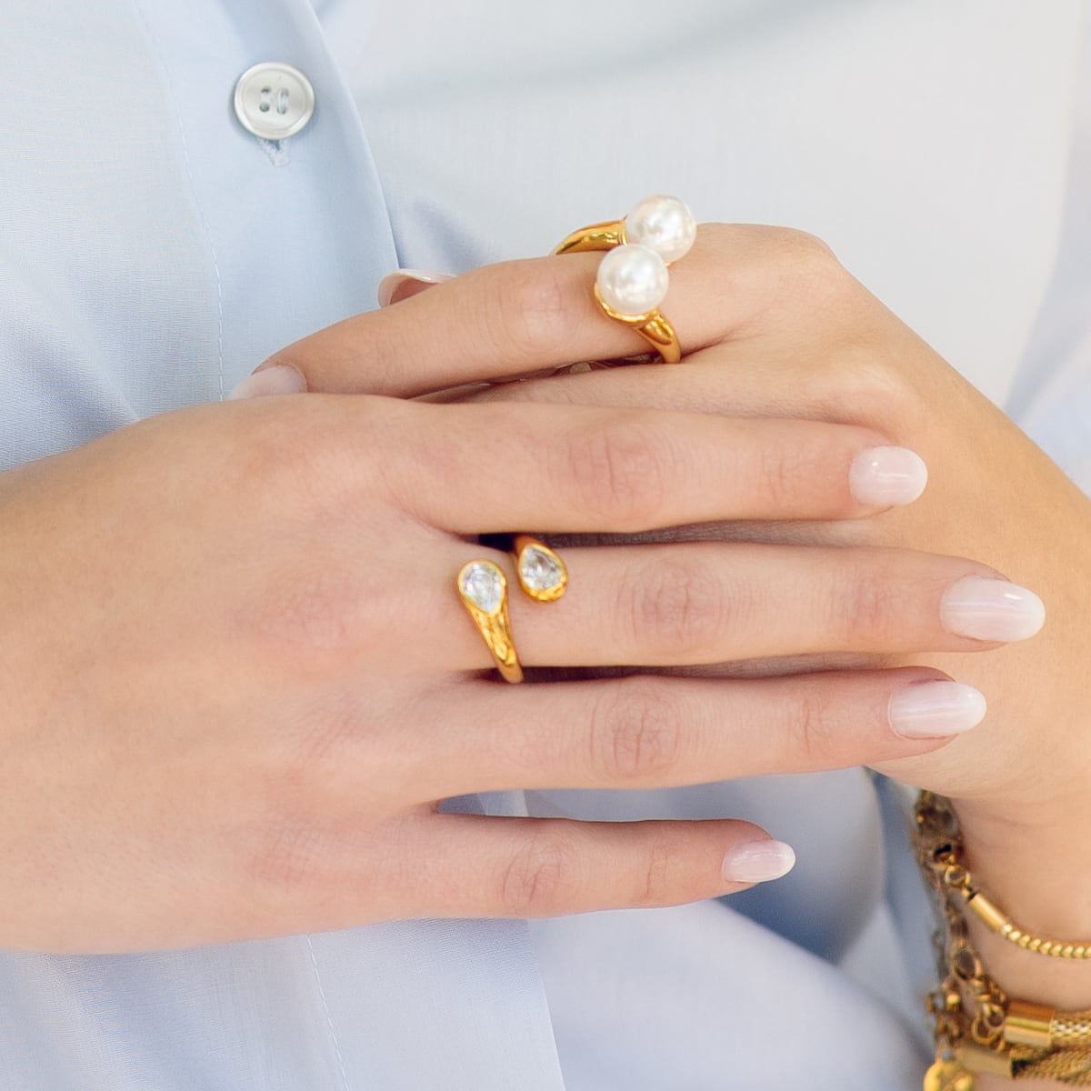 Anillo Essentials Opal Dorado Anartxy