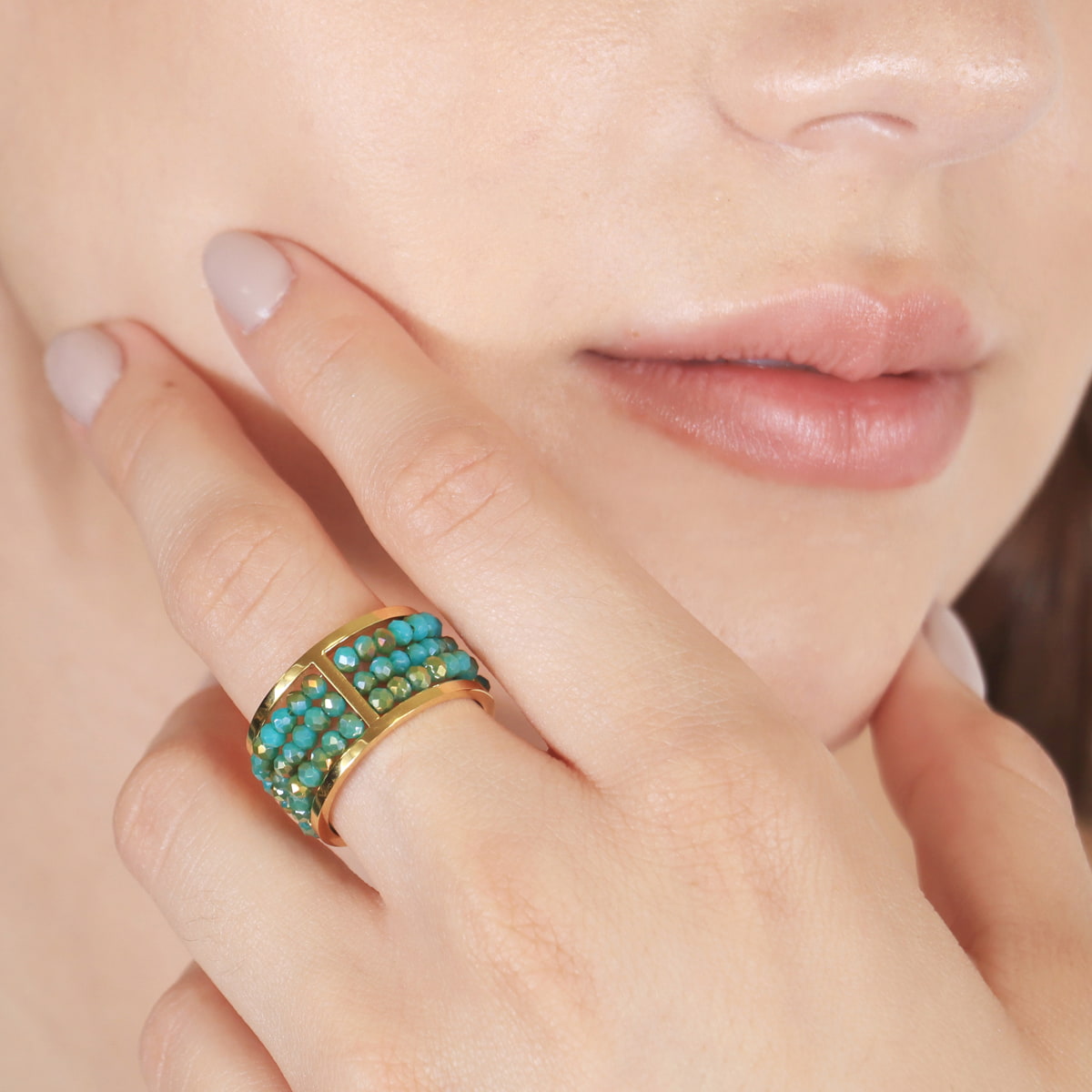 Anillo Levity Mossy Turquesa Anartxy