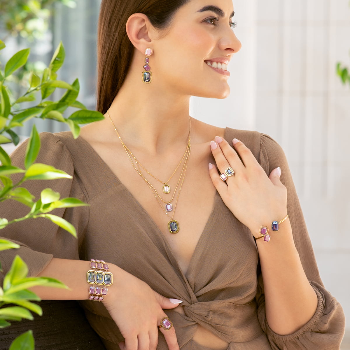 Anillo Pixels Lunitha Rosa Anartxy